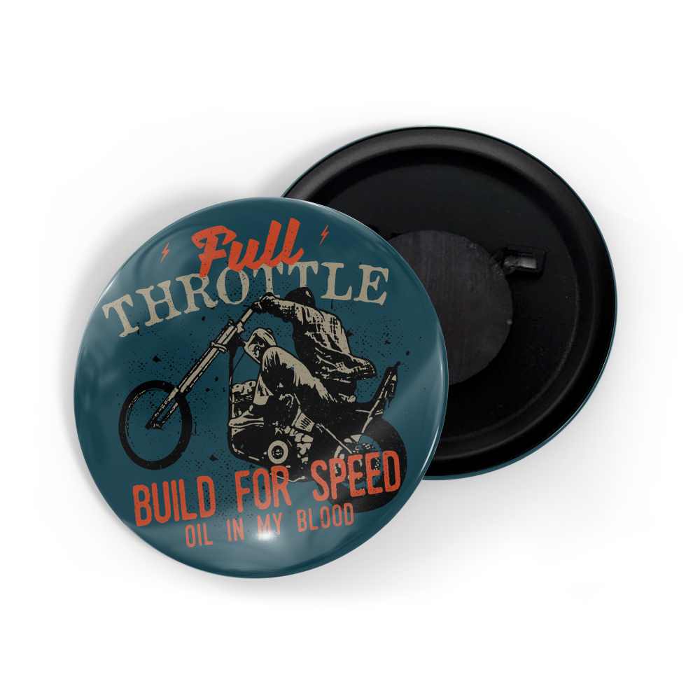 dhcrafts Fridge Magnet Blue Full Throttle Build For Speed Oil In My Blood Glossy Finish Design Pack of 1